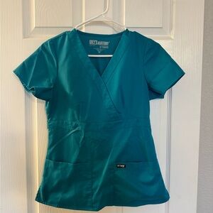 Grey's Anatomy Women's Teal Smock Scrub Top